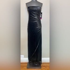 Jump strapless long black dress size 9/10 new with tags